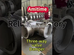 صمام التحكم الكهربائي ثلاثي الاتجاه فلانج الفولاذ المقاوم للصدأ صمام الفراشة