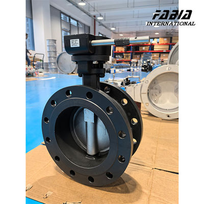 DN200 Worm Gear يدوي الفولاذ المقاوم للصدأ عالية الأداء صمام الفراشة المزدوج الحاد صمام الماء