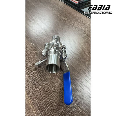 صمام كرة ثلاثية القطع مقاوم لدرجات حرارة عالية مع منفذ التطهير ومقبض رافعة للتطهير أوعية التفاعل